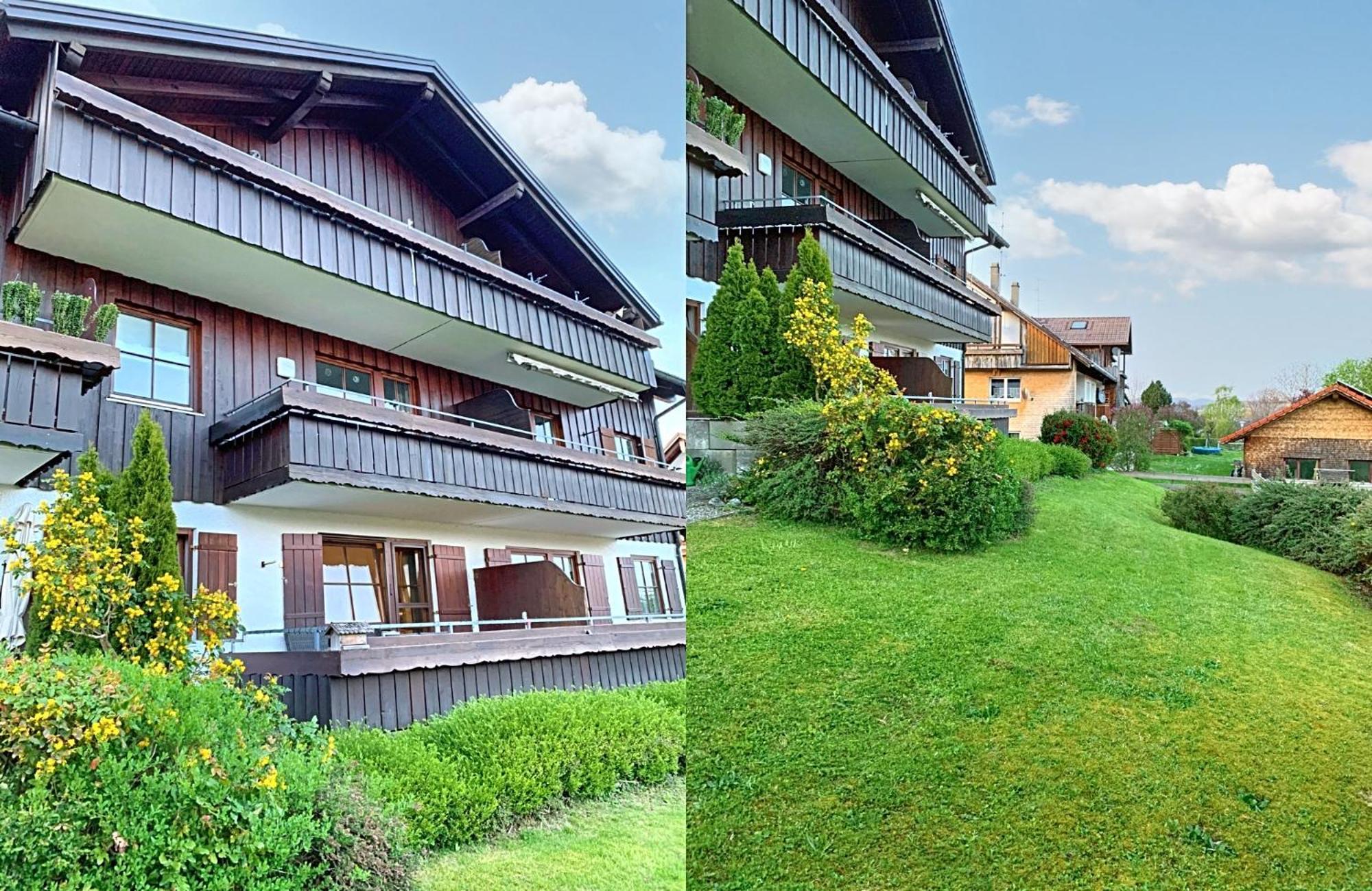 Lindners Hideaways - Bergnest Lodge - Bergblick Fewo 6 Pers Balkon Garten Hund Ski Unterkunft Luftkurort Oberreute Naehe Buchenegger Wasserfaelle Eistobel Bodensee Exterior photo